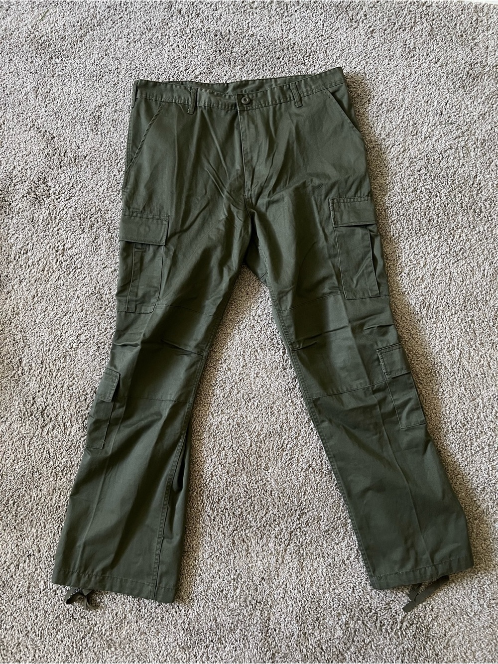 Men’s Military Cargo Pants Large Regular Green NEW